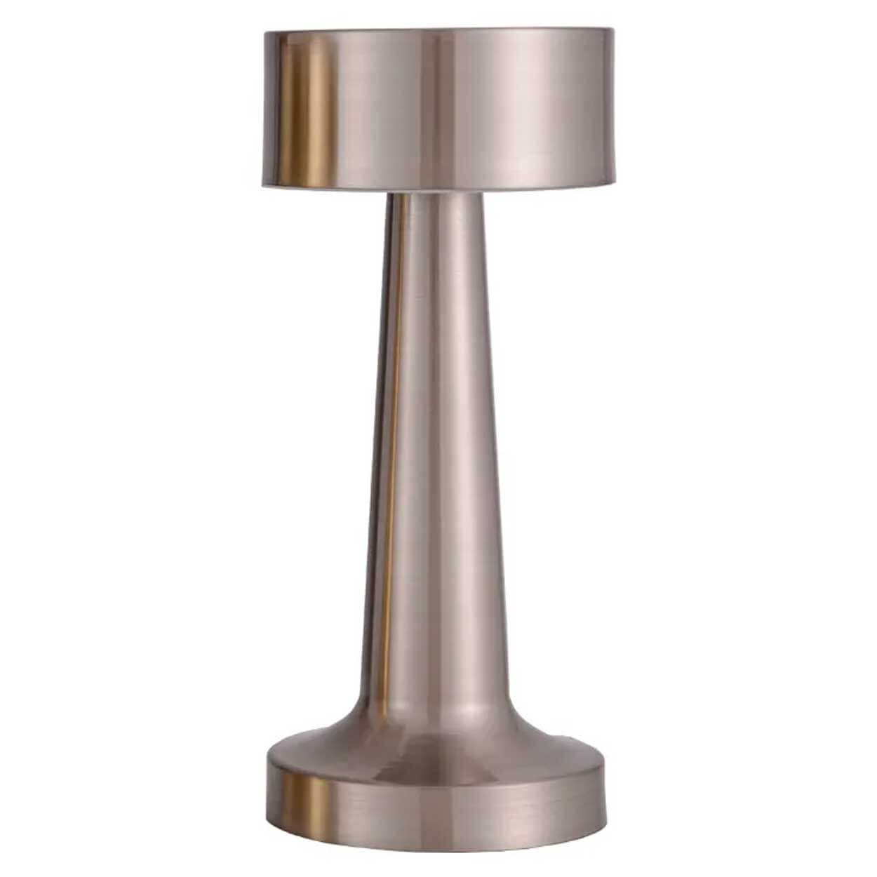 Retro uppladdningsbar bordslampa av metall dimmer silver