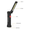 360 led arbetslampa med magnet - uppladdningsbar