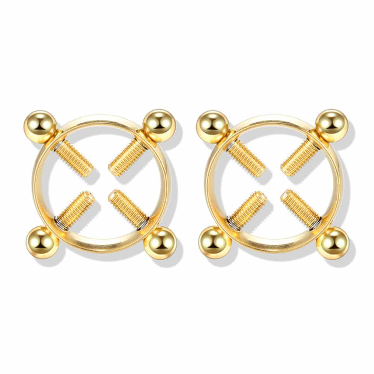 Fake bröstpiercing utan hål nipple piercing bröstvårta guld