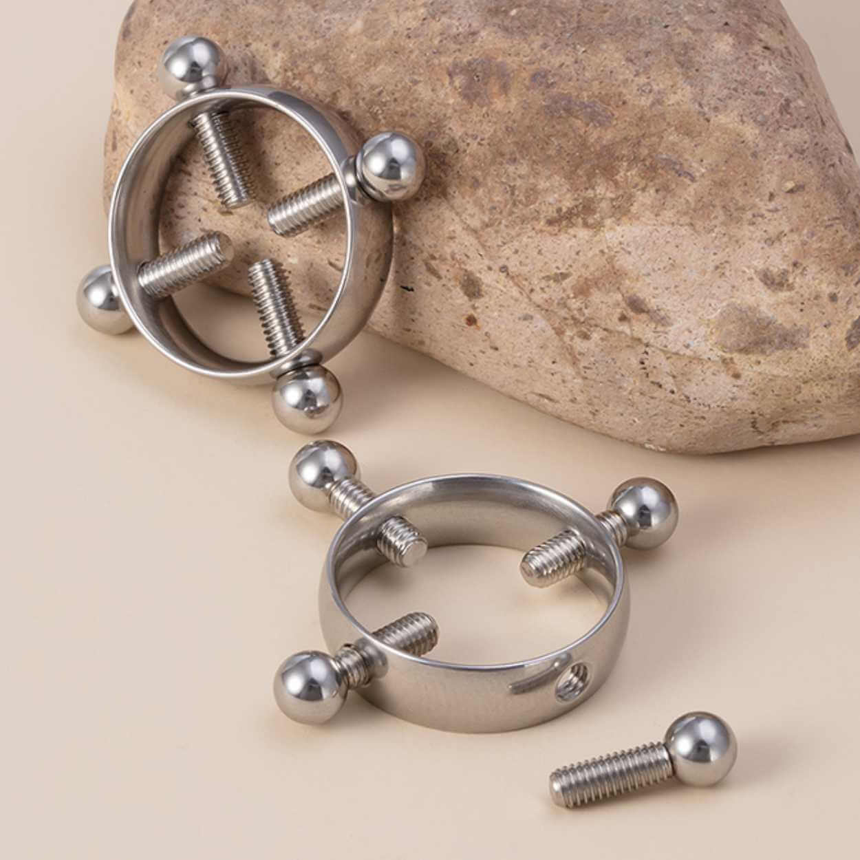Fake bröstpiercing utan hål nipple piercing bröstvårta svart