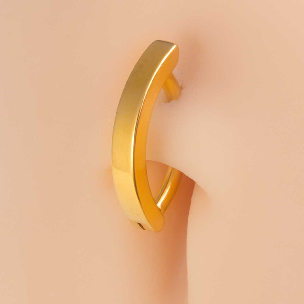 Fake navelpiercing navelring utan hål guld