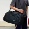 Lätt weekendbag med skofack träningsväska svart