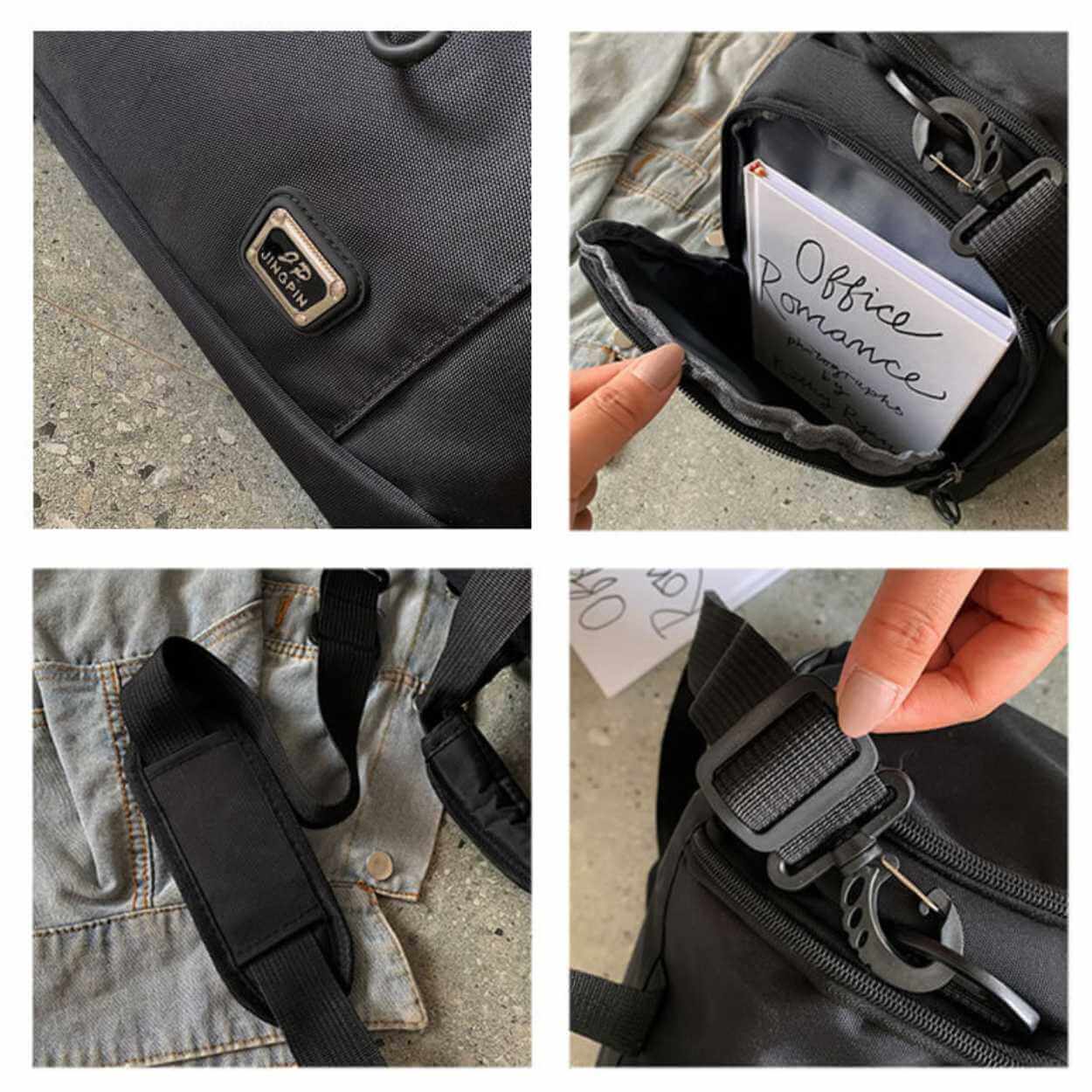 Lätt weekendbag med skofack träningsväska svart