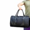 Stor weekendbag med skofack träningsväska oxford svart