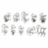 Fake helix piercing 10-pack örhänge ear cuff utan hål silver