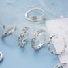 12-pack tåringar ringar justerbar storlek - silver