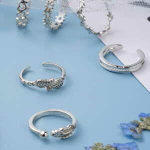 12-pack Tåringar Ringar Justerbar Storlek - Silver