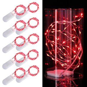 10-pack 1m Mini Led Ljusslinga Batteridriven Röd