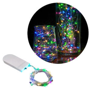 1m Mini Led Ljusslinga Batteridriven Flerfärgad