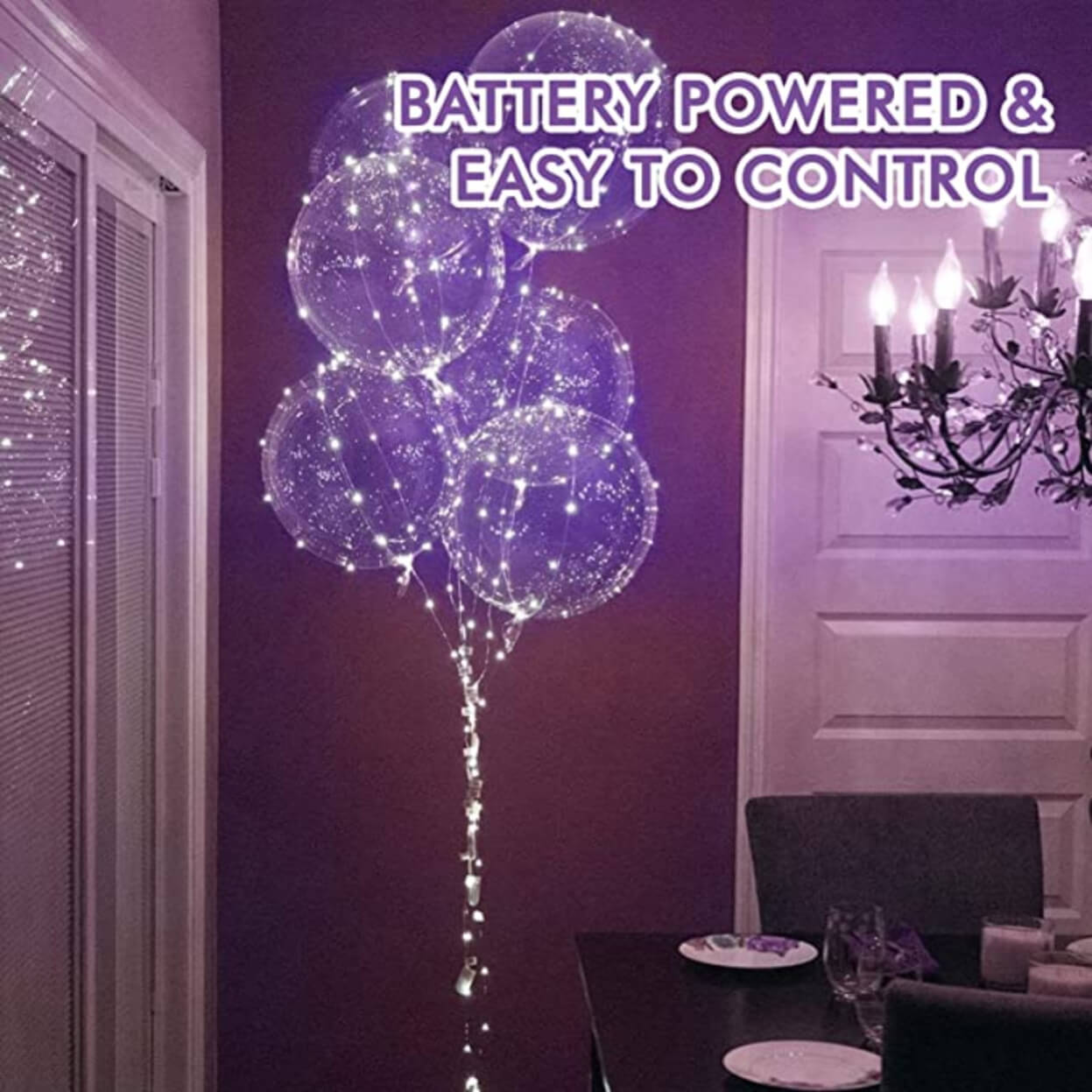 1m mini led ljusslinga batteridriven lila