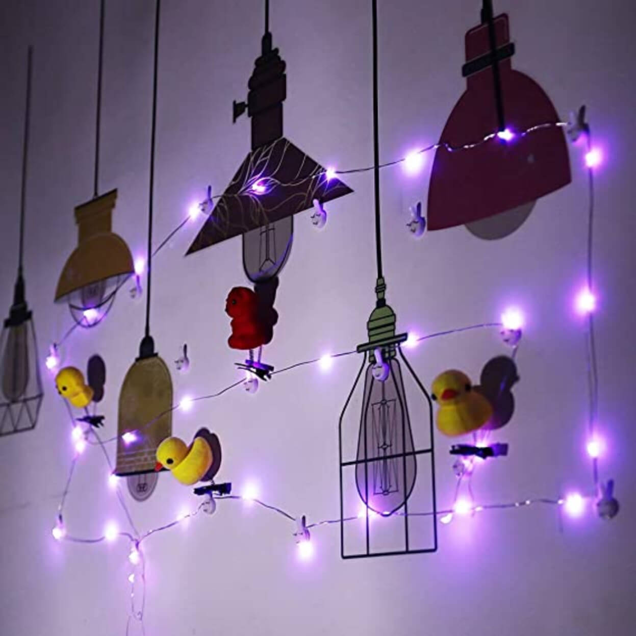 1m mini led ljusslinga batteridriven lila