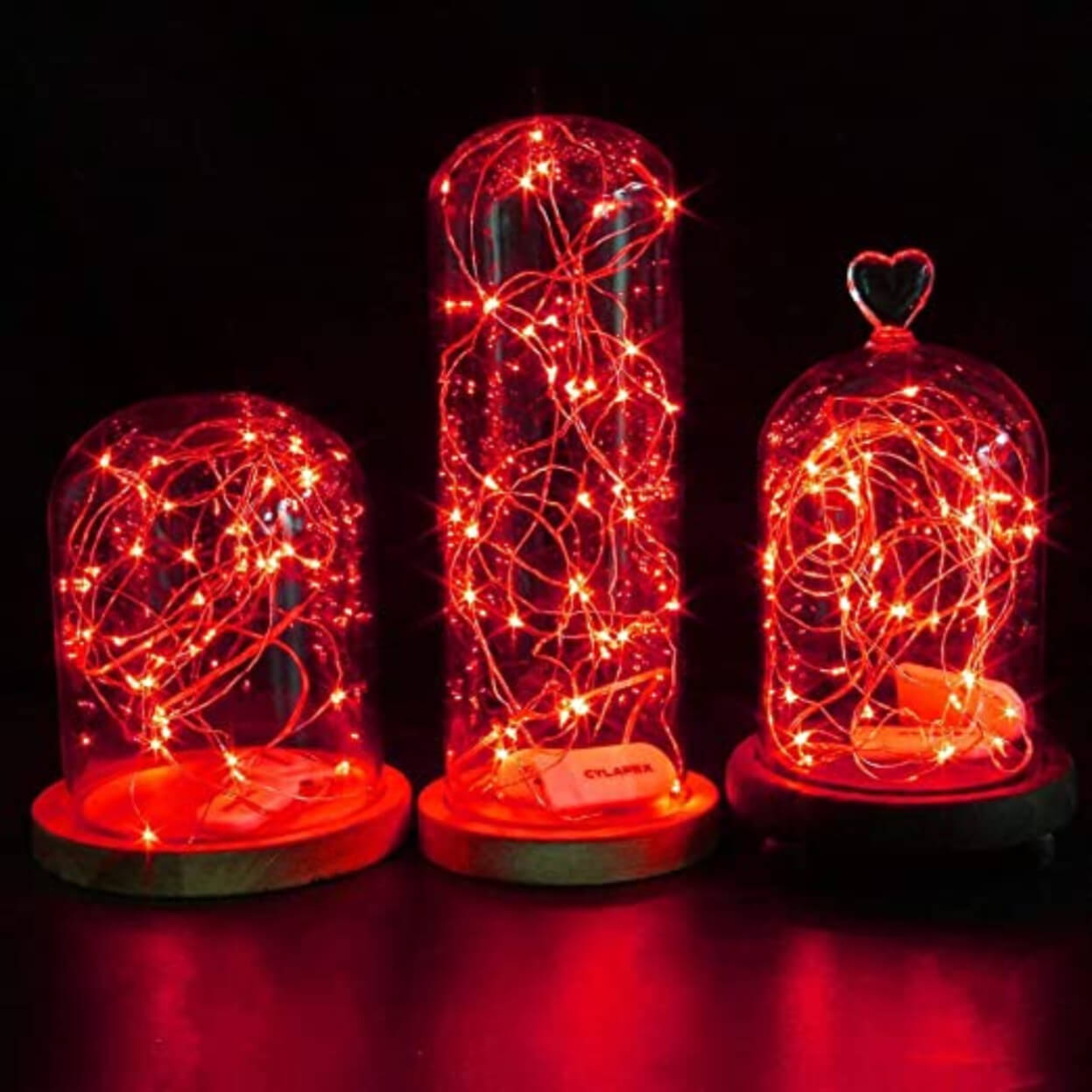 1m mini led ljusslinga batteridriven röd