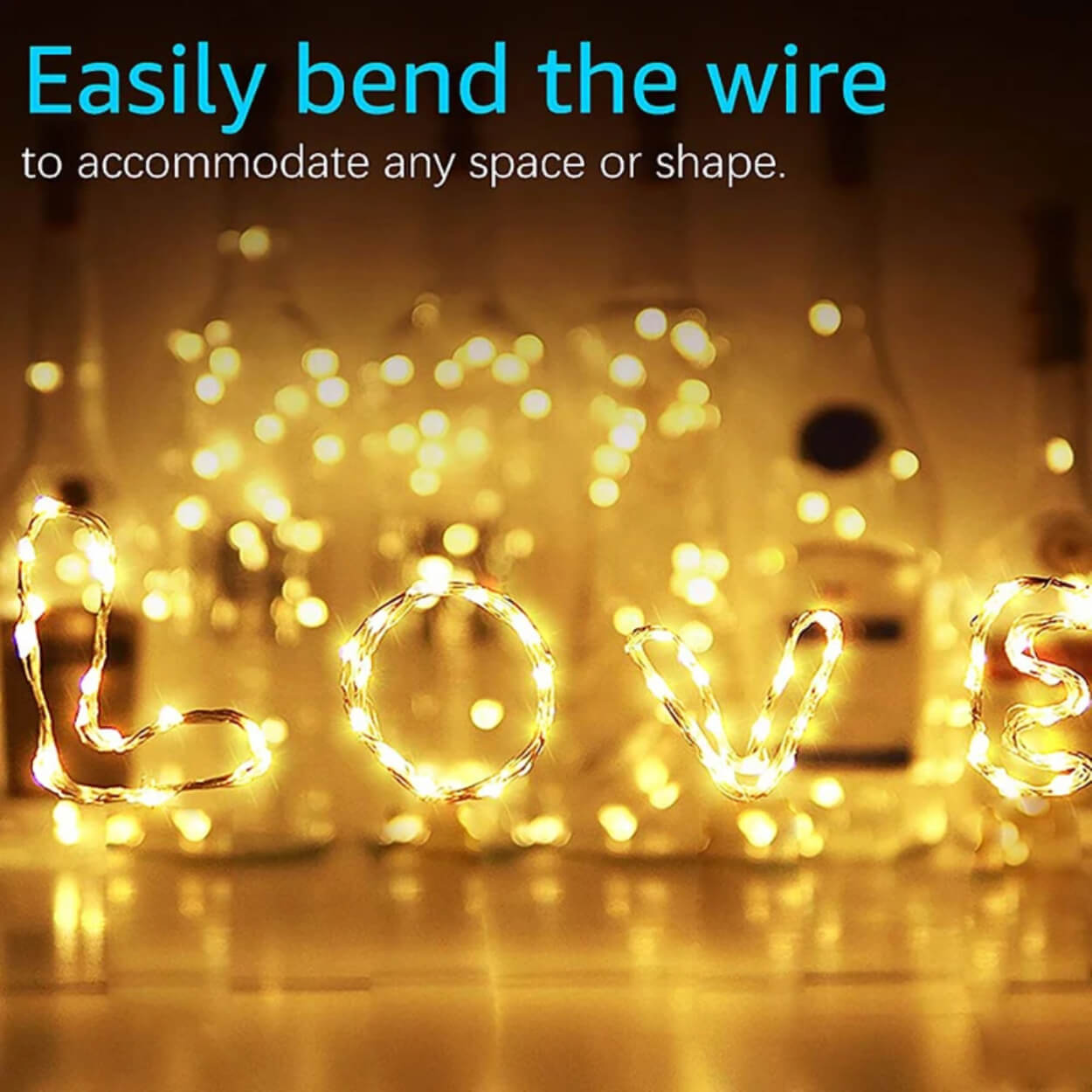 1m mini led ljusslinga batteridriven varm vit