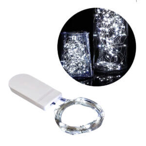 1m mini led ljusslinga batteridriven kall vit