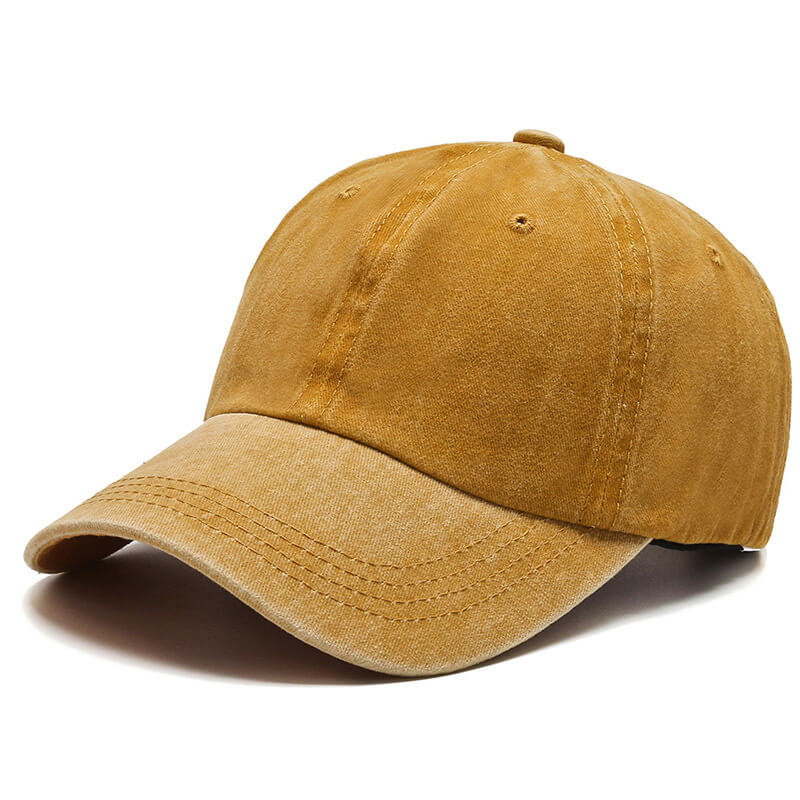 Keps vintage distressed jeans washed strapback gul