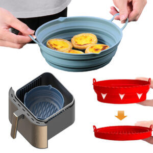 Återanvändningsbar Hopfällbar Silikonform Air Fryer Luftfritös Silikonskål