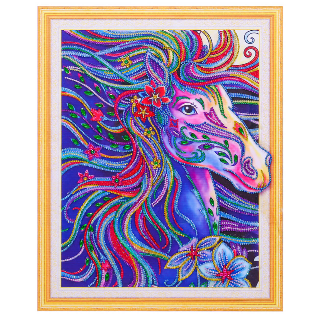Stor lyxig 5d diamond painting diamantmålning häst 47x57