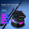 Trådlösa rgb gaming tws bluetooth stereo in-ear hörlurar usb-c svart
