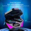 Trådlösa rgb gaming tws bluetooth stereo in-ear hörlurar usb-c svart