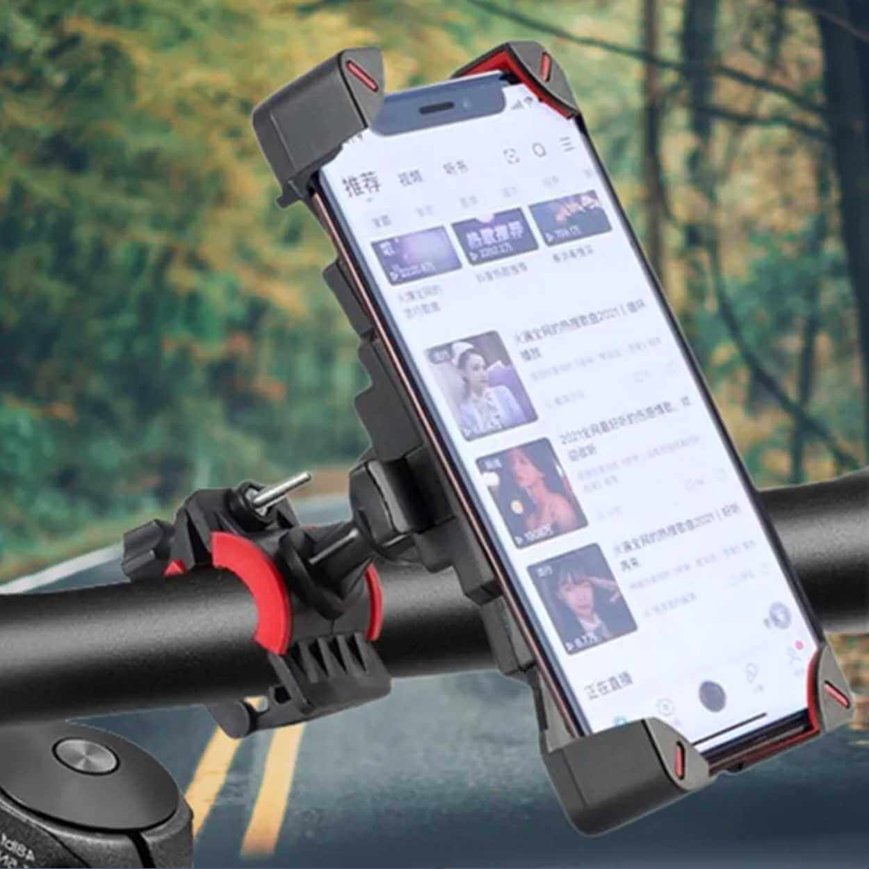 Automatisk 4,7-6,8" mobilhållare för sparkcykel, cykel, moped, motorcykel