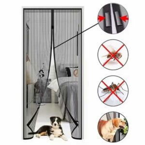 Magnetiskt Myggnät För Dörr - Myggnätsdörr Med Magnet 210x100cm Svart