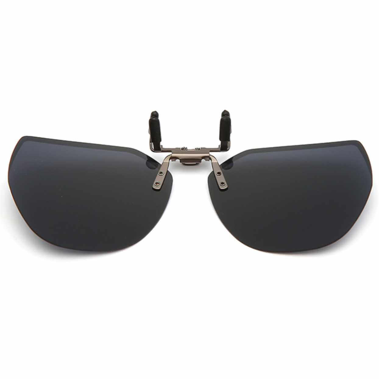 Metall clip-on solglasögon för glasögon - brun