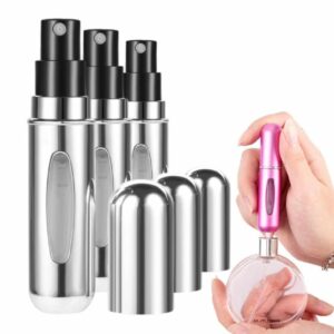 3-pack Mini Refill Parfymflaska - Påfyllningsbar Resebehållare 5ml Silver