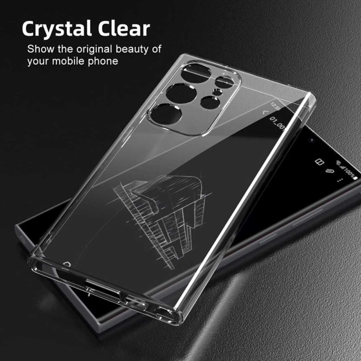 Galaxy s23 ultra genomskinligt skal tunt transparent