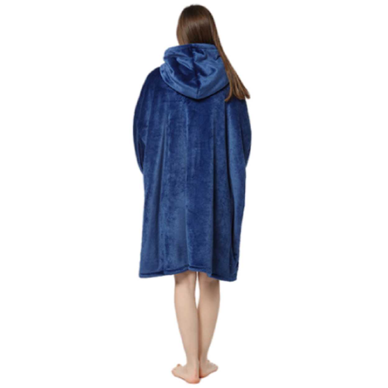 Hoodie blanket oversize snuggie luvtroja morkbla 3
