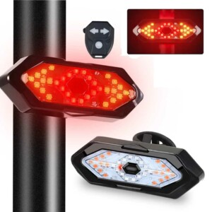 Led blinkers för cykel med fjärrkontroll och ljud