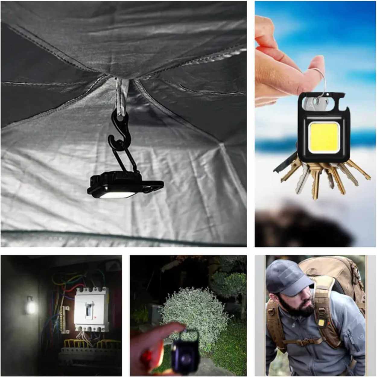 Led ficklampa - survival karbinhake nyckelring