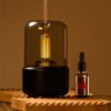 Retro aroma diffuser luftfuktare med belysning svart