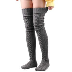 Tjocka Stickade Varma Knastrumpor Morkgra 2