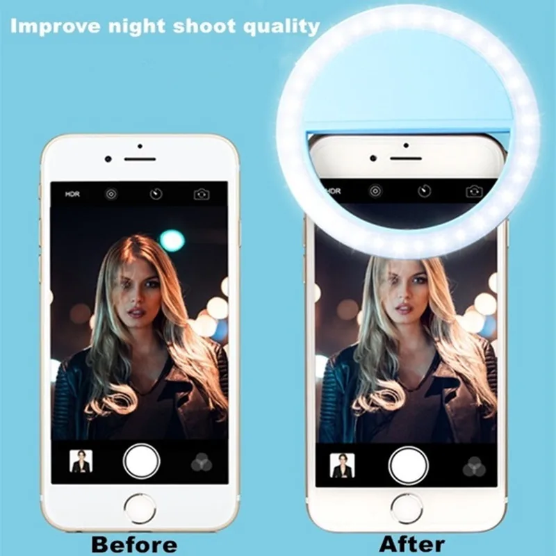 Clip-on selfie lampa för smartphone led ring light