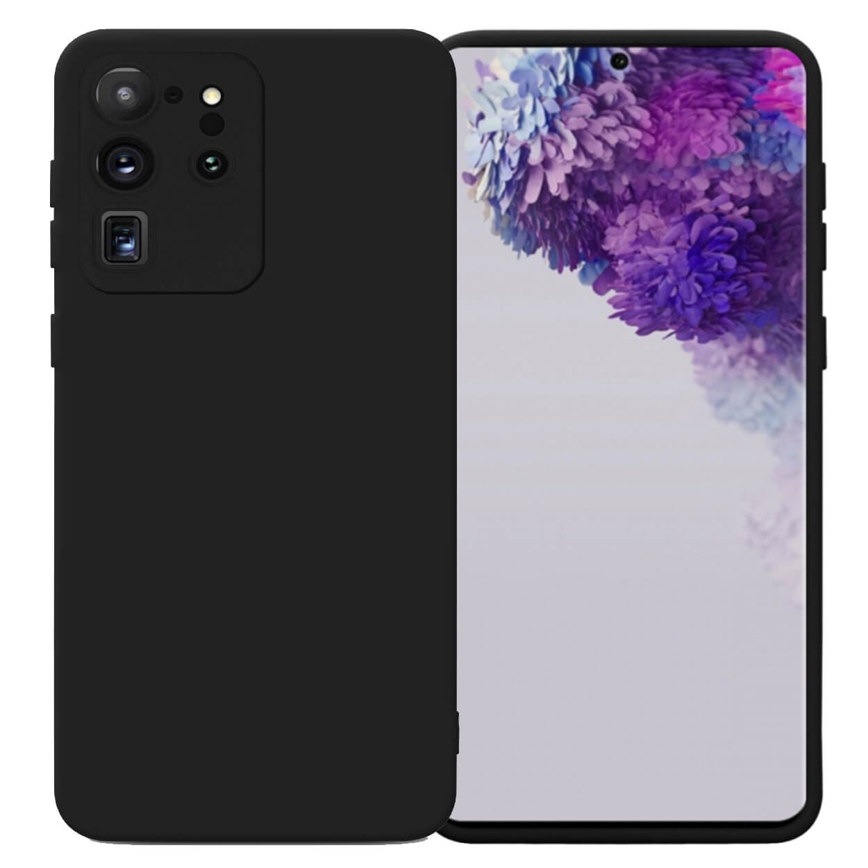 Tunt galaxy s20 ultra skal med linsskydd svart