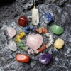 11-pack naturliga energistenar chakra helande kristaller armband halsband