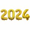2024 sifferballonger for nyttår 102cm STORE gull
