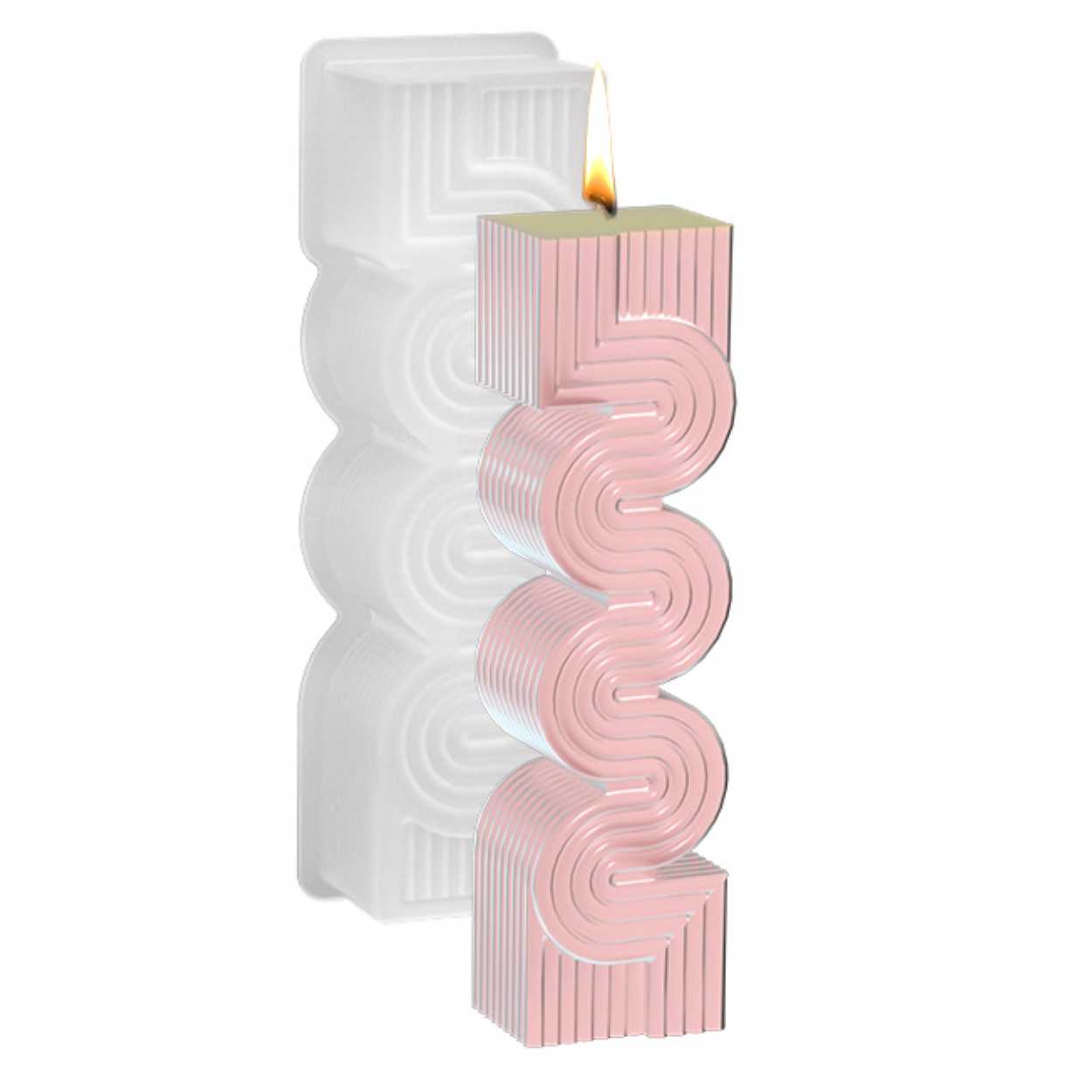 Silikon ljusform diy stearinljus kurvat ljus