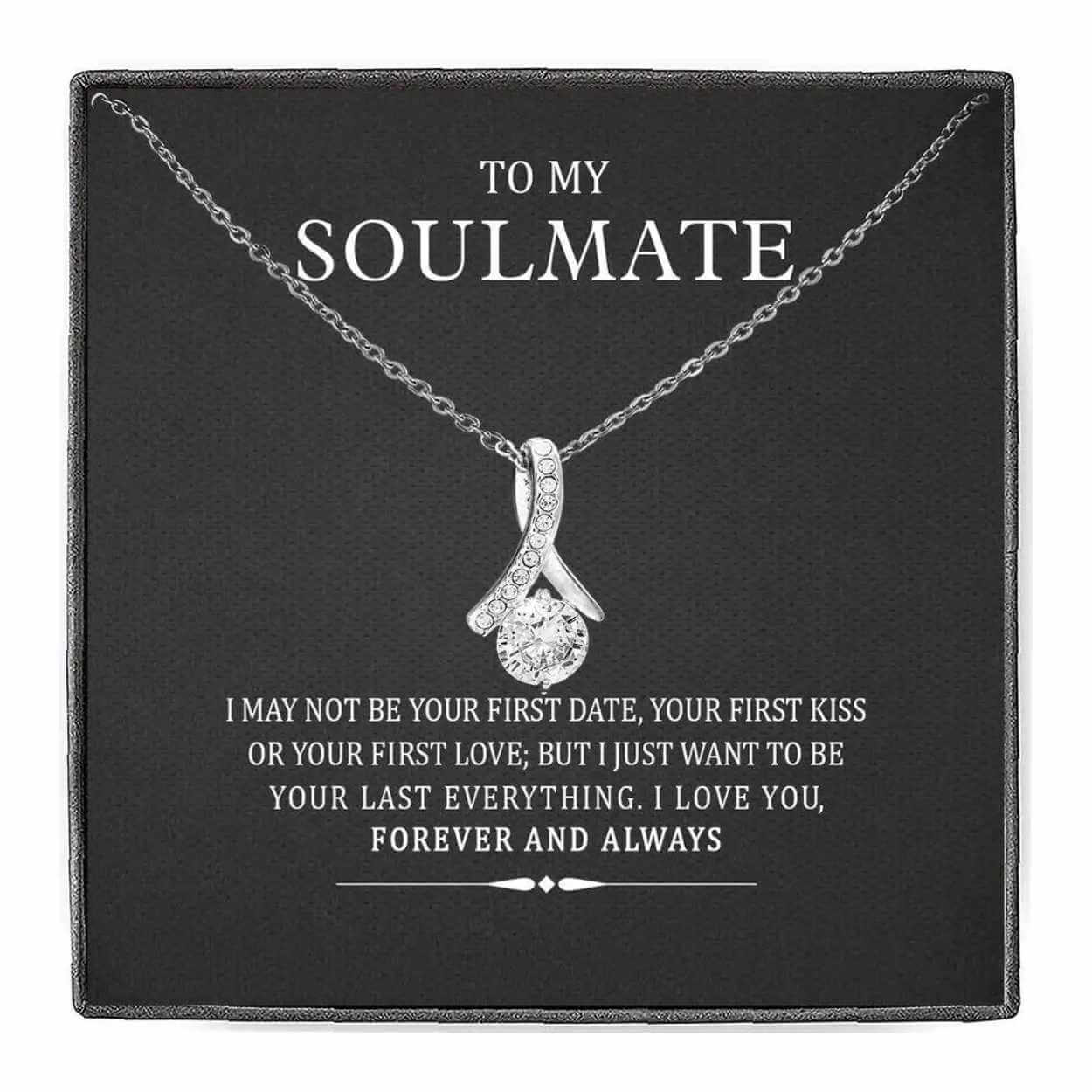 Soulmate present halsband till flickvän kubisk zirkon silver