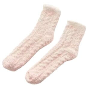 Lurviga raggsockor - plysch varm fleece rosa