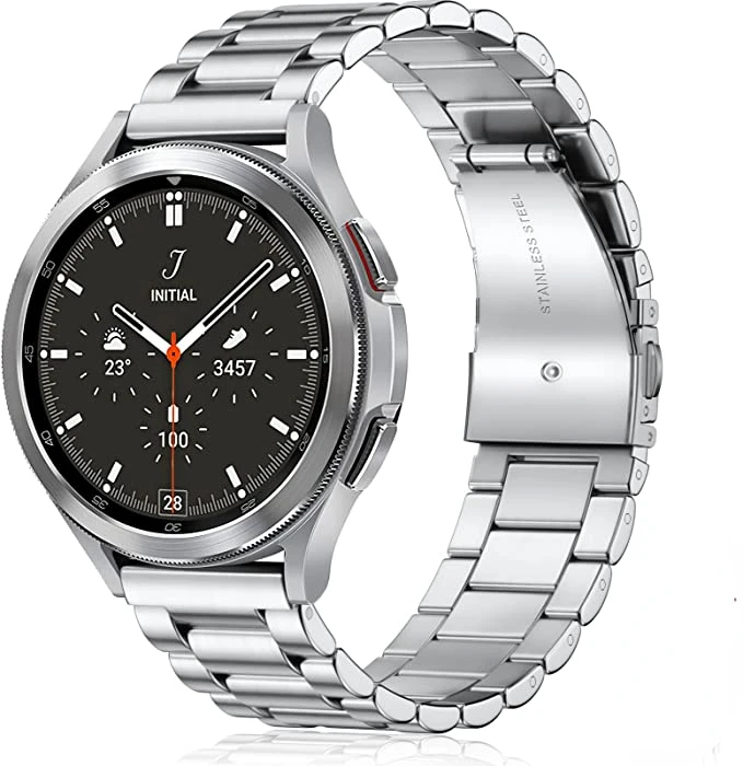 Galaxy watch 4/5 metall armband rostfritt stål silver