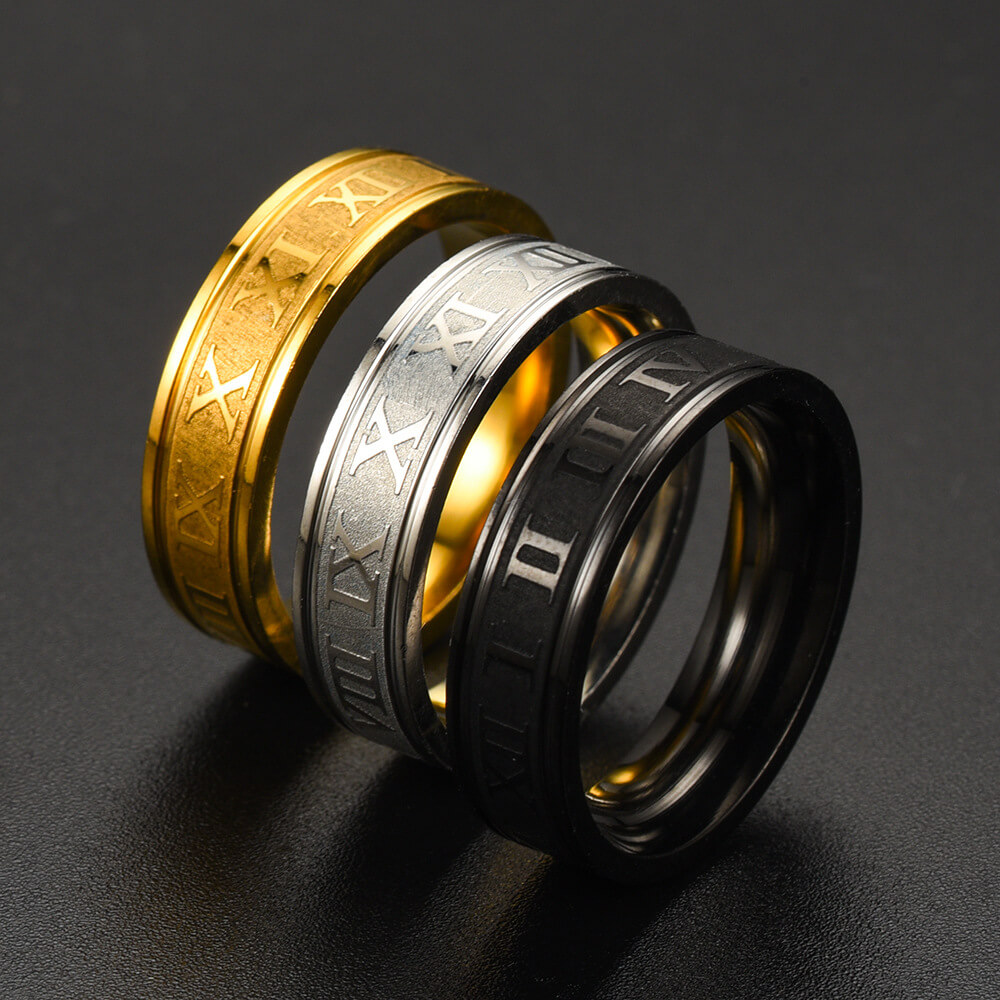 Smal ring med romerska siffror silver - bild 4