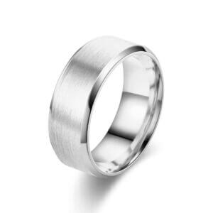 Borstad Ring Rostfritt Stål 8mm Silver
