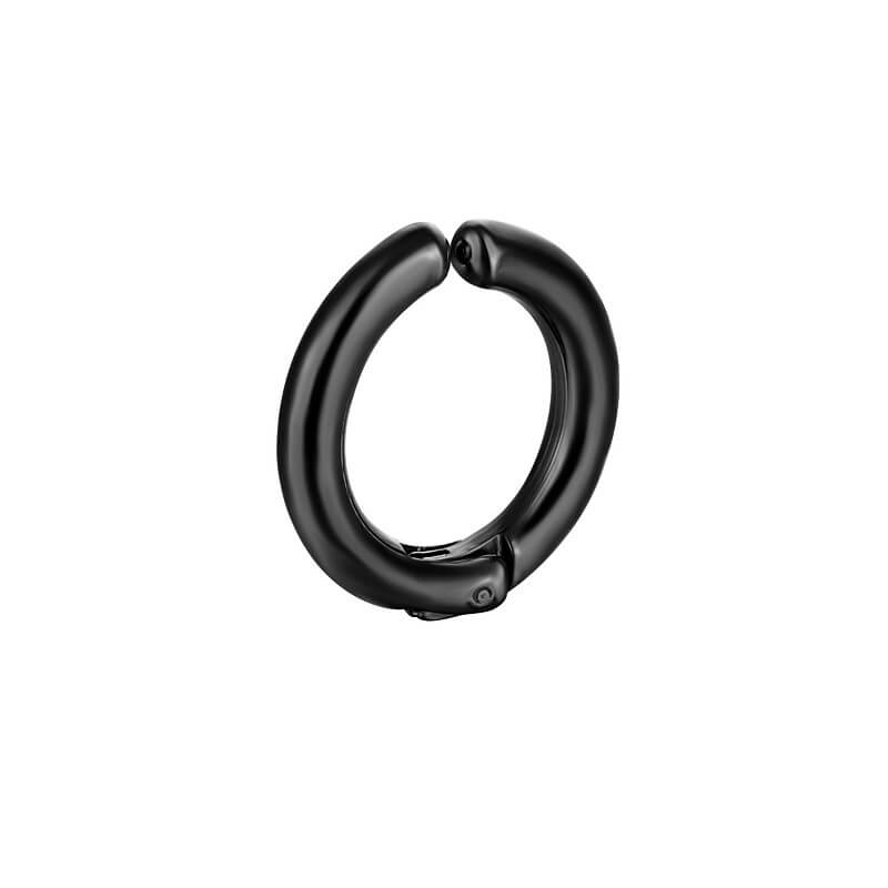Fake piercing örhänge utan hål tjock ring svart 10mm
