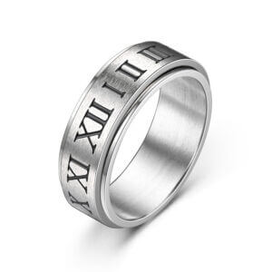Ring med Romerska Siffror Silver
