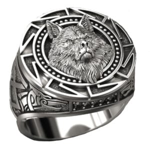 Ring med Varg Viking Herr Silver
