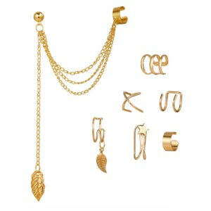 Ear cuff öron piercing set utan hål guld