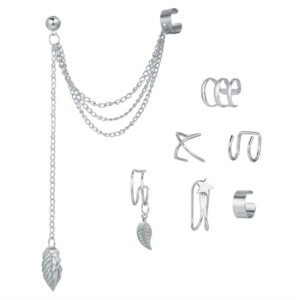 Ear cuff öron piercing set utan hål silver