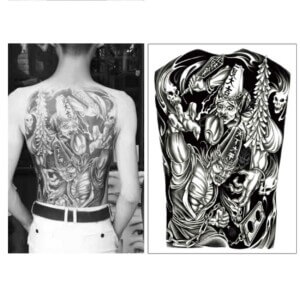 Fejktatuering ryggtavla japansk tatuering