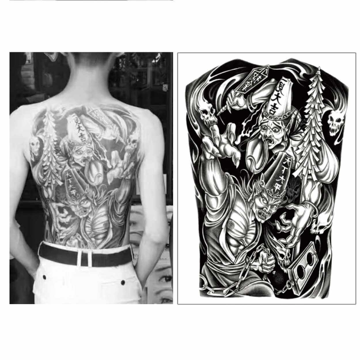 Fejktatuering ryggtavla japansk tatuering